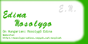 edina mosolygo business card